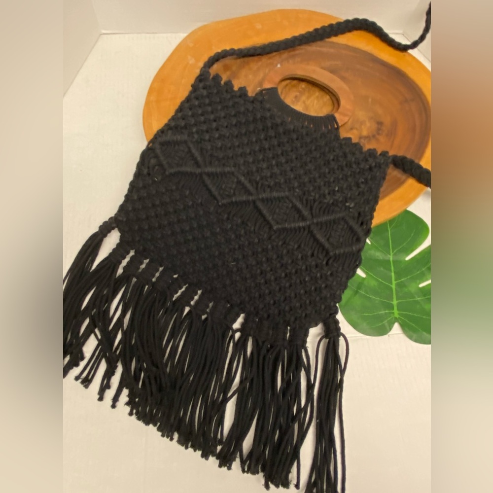 Danielle Nicole Woven Boho Macrame Tote Shoulder … - image 1